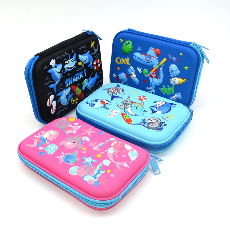 Чехол для карандашей с акулой EVA estuche escolar из искусственной кожи trousse scolaire stylo Kawaii чехол для ручек с изображением рыбы и единорога, пенал kalem kutusu