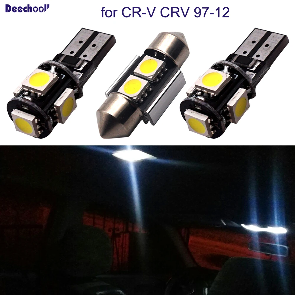 11 шт. Canbus светильник для Honda CRV 97 12 Автомобильные светодиодные лампы CR V