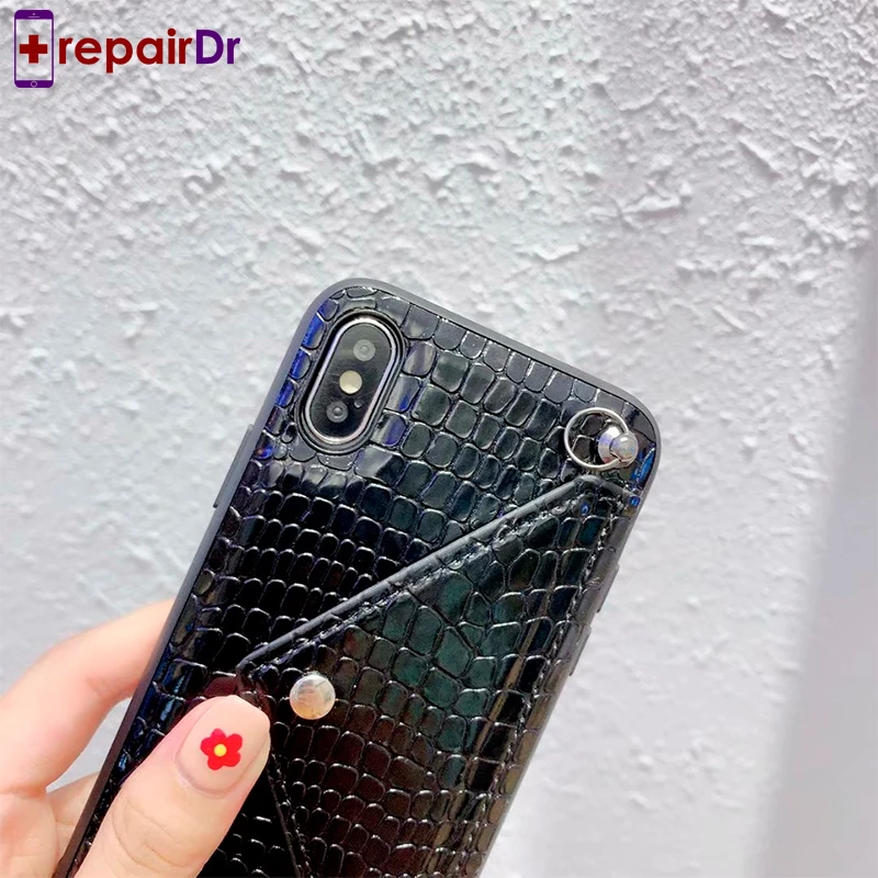 Роскошный чехол для iPhone XR XS Max кредитная карта змеиный телефона 6 7 8 Plus кошелек с
