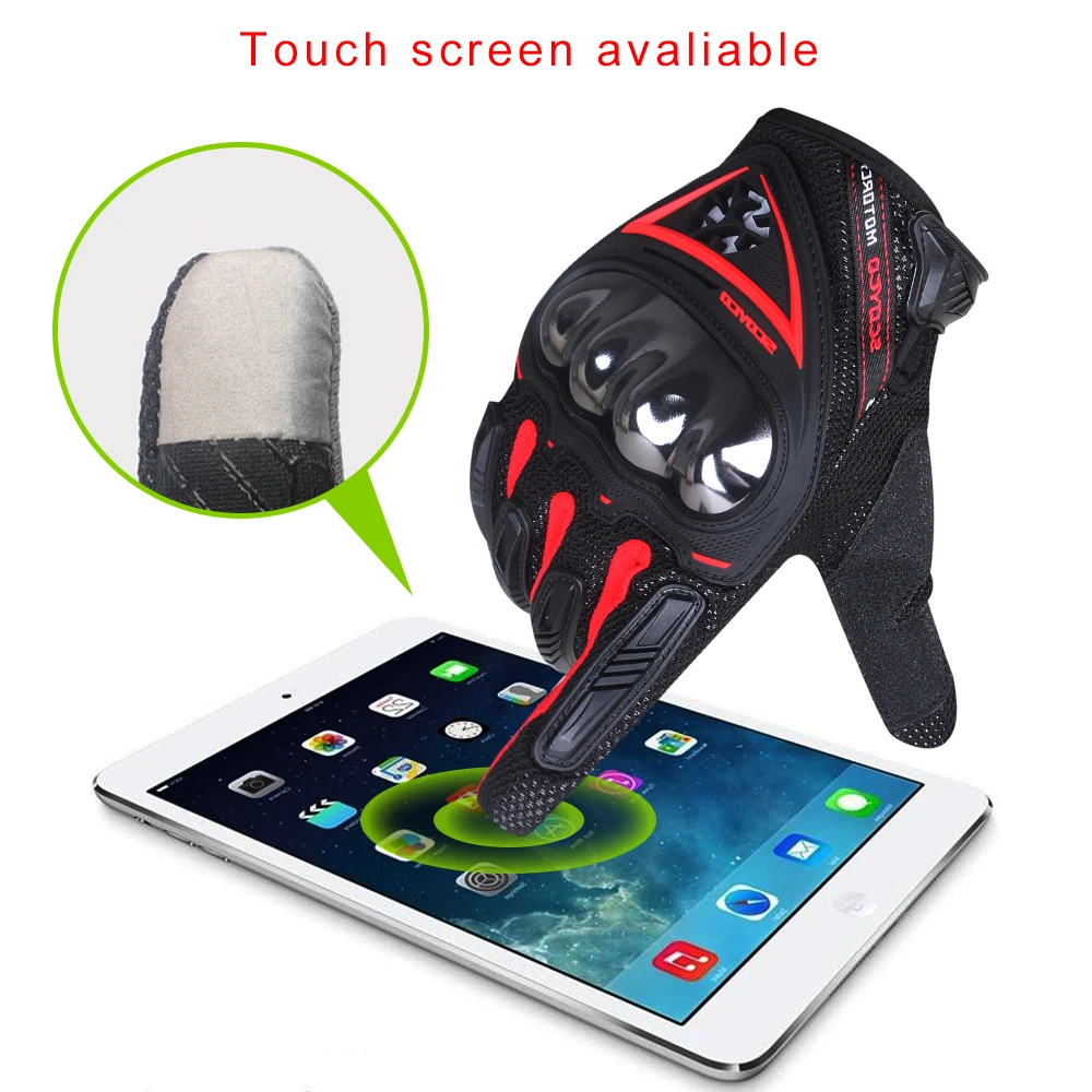 SCOYCO Новинка перчатки с защитой суставов для мотоцикла Guantes de moto дышащая