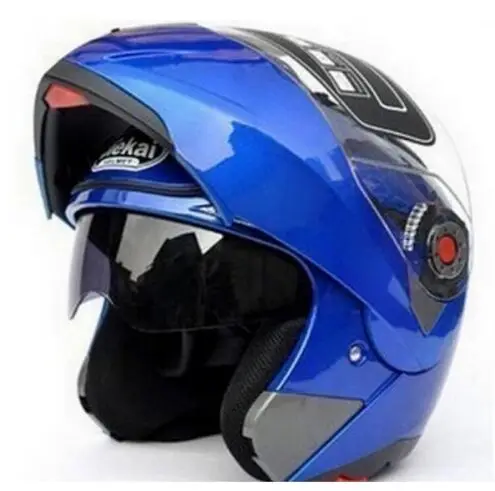 Новое поступление Лучшие Продавцы безопасные мотоциклетные шлемы забрать шлем с внутренним козырьком все - Цвет: blue
