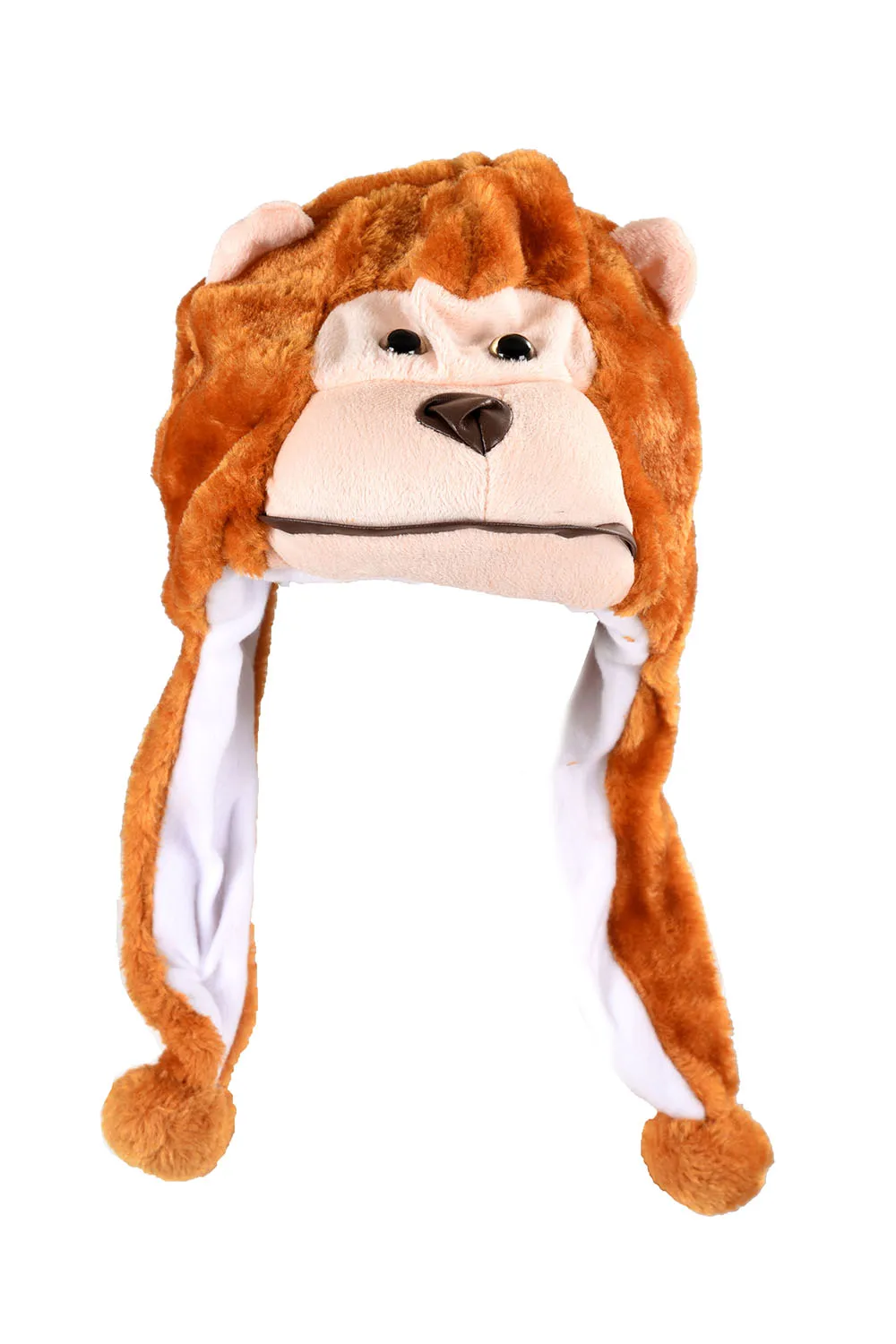 SAF Animal Hat With Scarf Faux Fur Kids Winter Hat Monkeyin Skullies