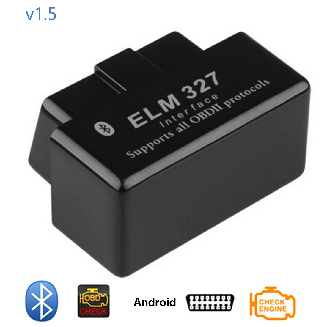 

Bluetooth OBD2 V1.5 Auto Diagnostic Tool Mini Elm327 Elm 327 OBD 2 Car Diagnostic-Tool Scanner Elm-327 OBDII tester Adapter