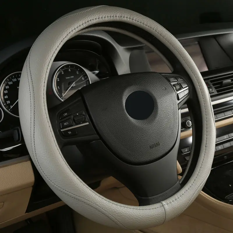 Горячая продажа кожаный Авто чехол рулевого колеса автомобиля анти поймать для
