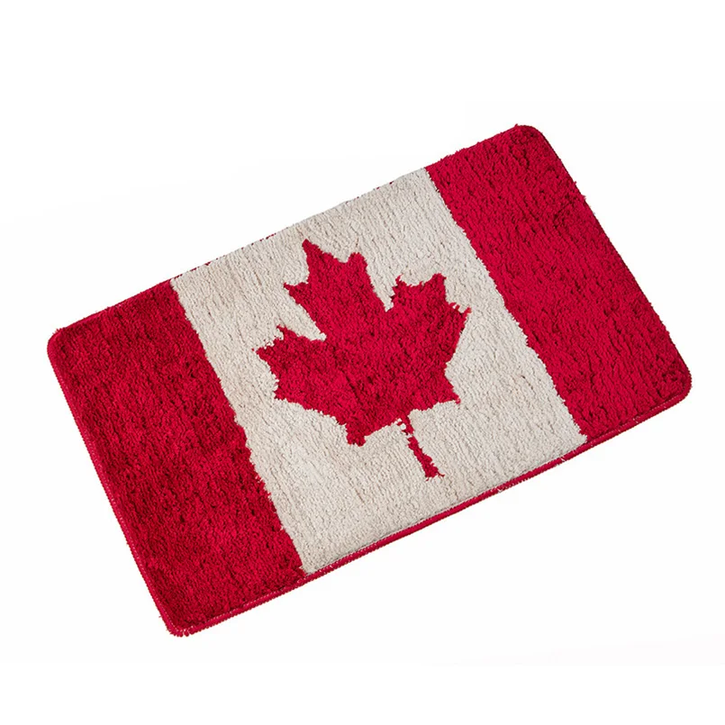 Rectangle Mat in the Hallway Polyster Canadian Flag Doormat Anti-slip Floor Flocking Door Tapis De Cuisine Carpe | Дом и сад