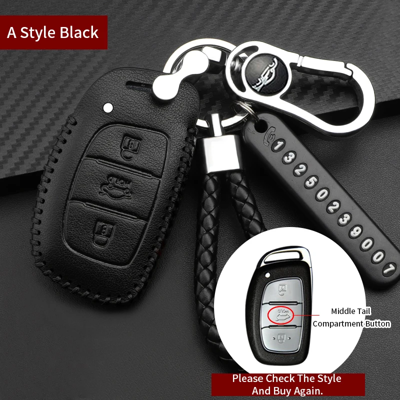 

NEW Keychain Leather Car Key Fob Cover Case Shell For HYUNDAI ELANTRA MISTRA IX35 IX25 VERNA Sonata 8-9 Key Case Car Accessories