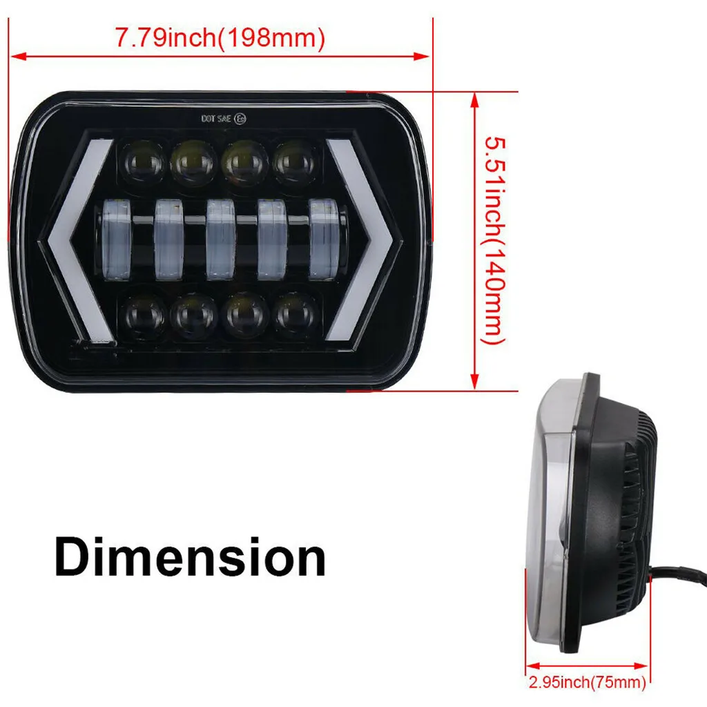 Автомобильный светильник s S5x7-13SMD-WY, новинка, 7 дюймов, 5X7, 6x7, головной светильник для грузовика s, 7 дюймов, квадратный светильник для джипа, автомобильный головной светильник s, Прямая поставка 19J8