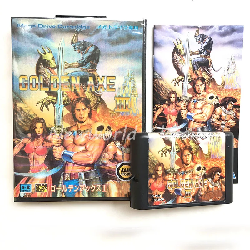 Golden Axe Iii Japan Cover Us Jap Shell For 16 Bit With Boxed And Manual For Mega Drive Genesis Md Game Card Memory Cards Aliexpress