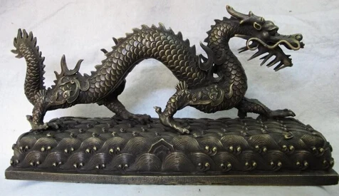 

shitou 001284 Chinese 100% Pure Bronze Copper Feng Shui wealth Lucky Auspicious Dragon Statue discount 30% (C0324)