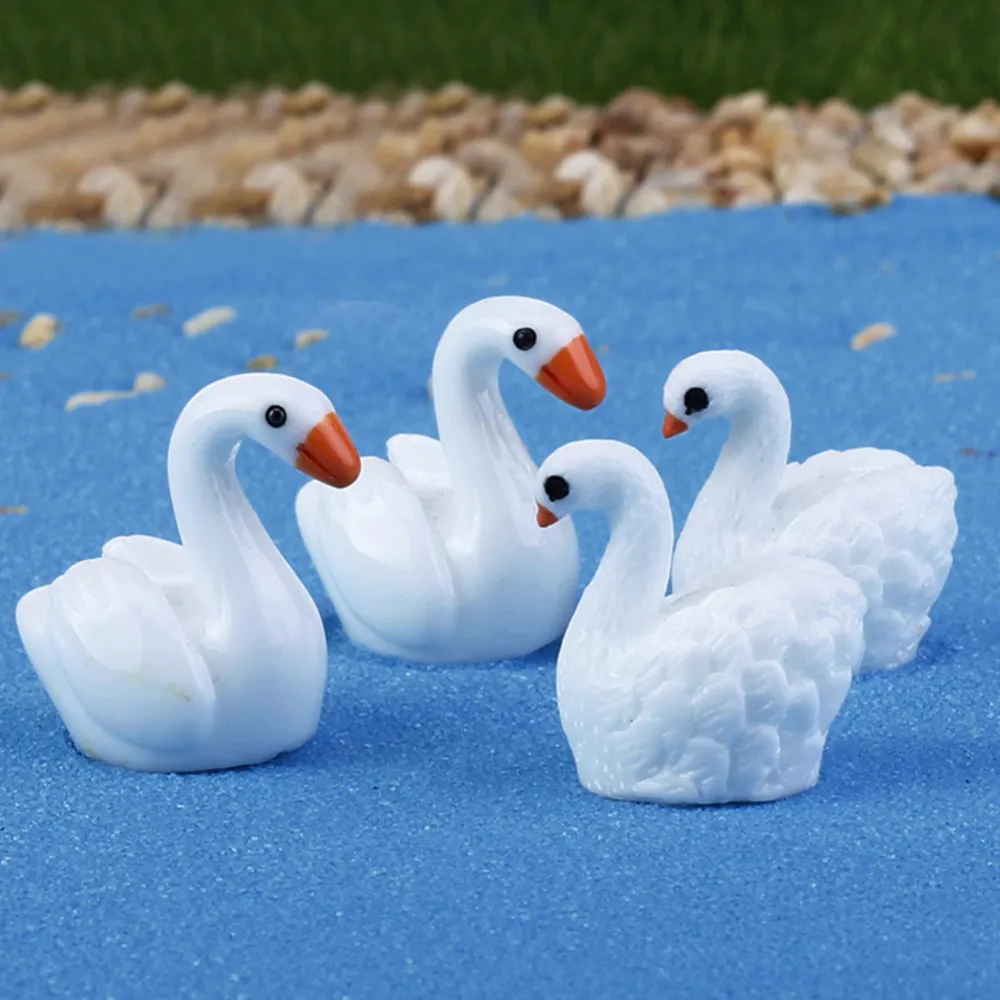 

Miniature Crafts Swan Garden Doll House Ornament Figurine Plant Pot Fairy Garden resin ornaments micro landscape ornamentsA30312