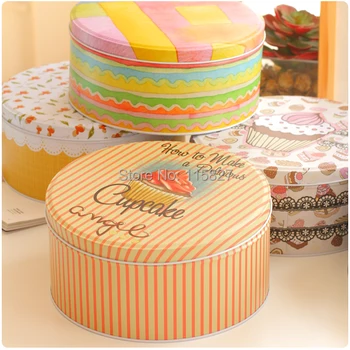 

Free Shipping!3PCS/LOT Handmade Candy Can Metal Cookies Container Iron Biscuit Tin Home storage box Snack box Large Gift Box