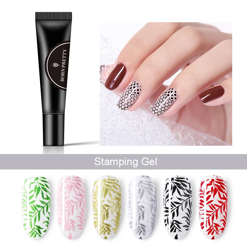 

BORN PRETTY Nail Stamping Nail Gel Polish 8ml Pure Color Soak Off UV Nail Art Gel Lacquer for DIY Nail Art Plate Stamping