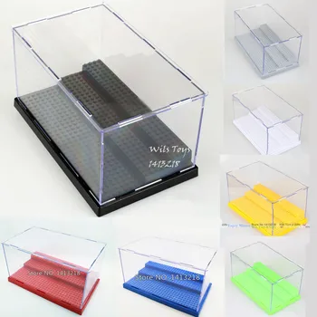 

Clear Plastic Display Box Acrylic Protection Dustproof Transparent Show Case building blocks figures baseplate Toy Gift Ladder