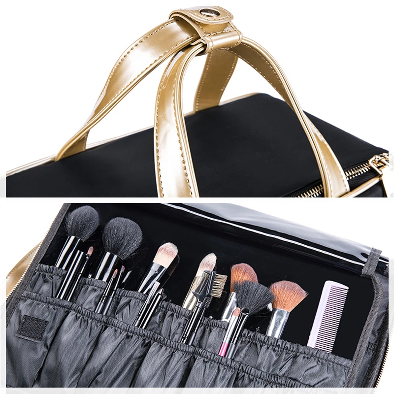 Женская Профессиональная сумка для макияжа Органайзер большой емкости разборка чемоданы для макияжа Дорожная портативная косметичка