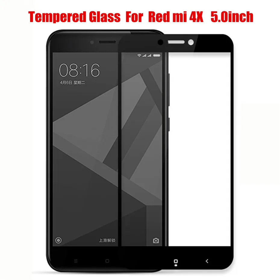 2 шт. 2.5D 9H полное покрытие закаленное стекло для Xiaomi Redmi 4X защитная пленка Защитное