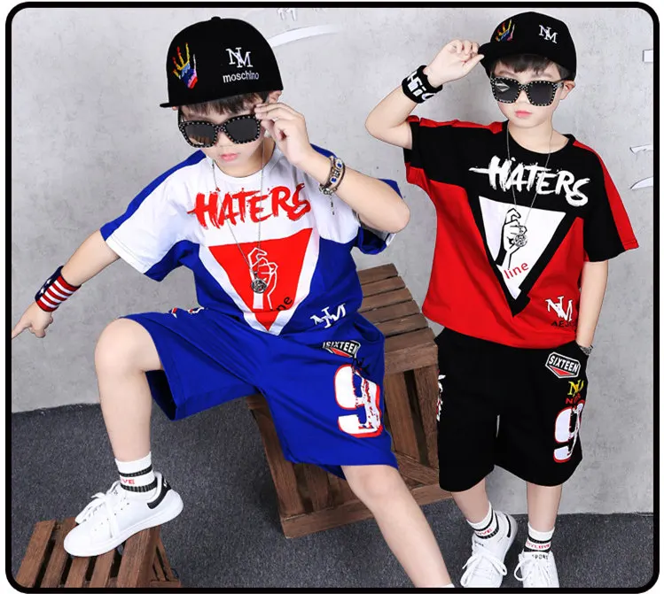 Roupas de Esportes Conjunto de Duas Vestuário das Crianças Anos de Idade Roupas da Criança Crianças Terno Menino Verão Peças Costura 4 6 8 10 12 14 16 Mod. 261737 4 Cheap Conjuntos de roupas