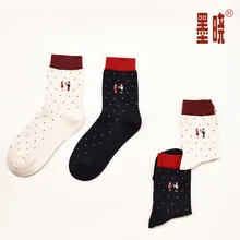 12 пар носков Han Guo yuan с волнистыми точками из хлопка для студентов, мужчин и женщин, влюбленных на ветру