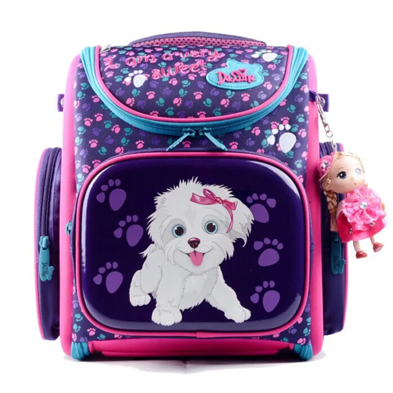 ФОТО 2017 Brand Cartoon Dogs Cute Bear Girls School Bags Waterproof Foldable Orthopedic Backpack School Portfolio Mochila Infantil