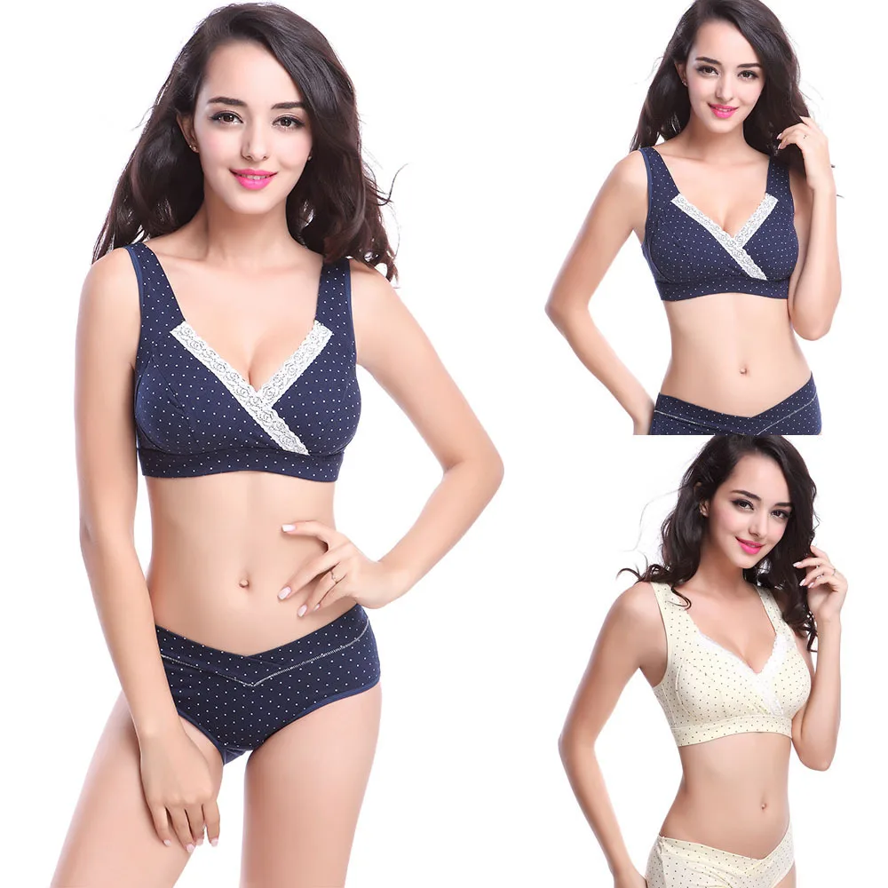

Women's Maternity Bra Feeding Nursing Vest Polka Underwear Lingerie 34-40 Bras