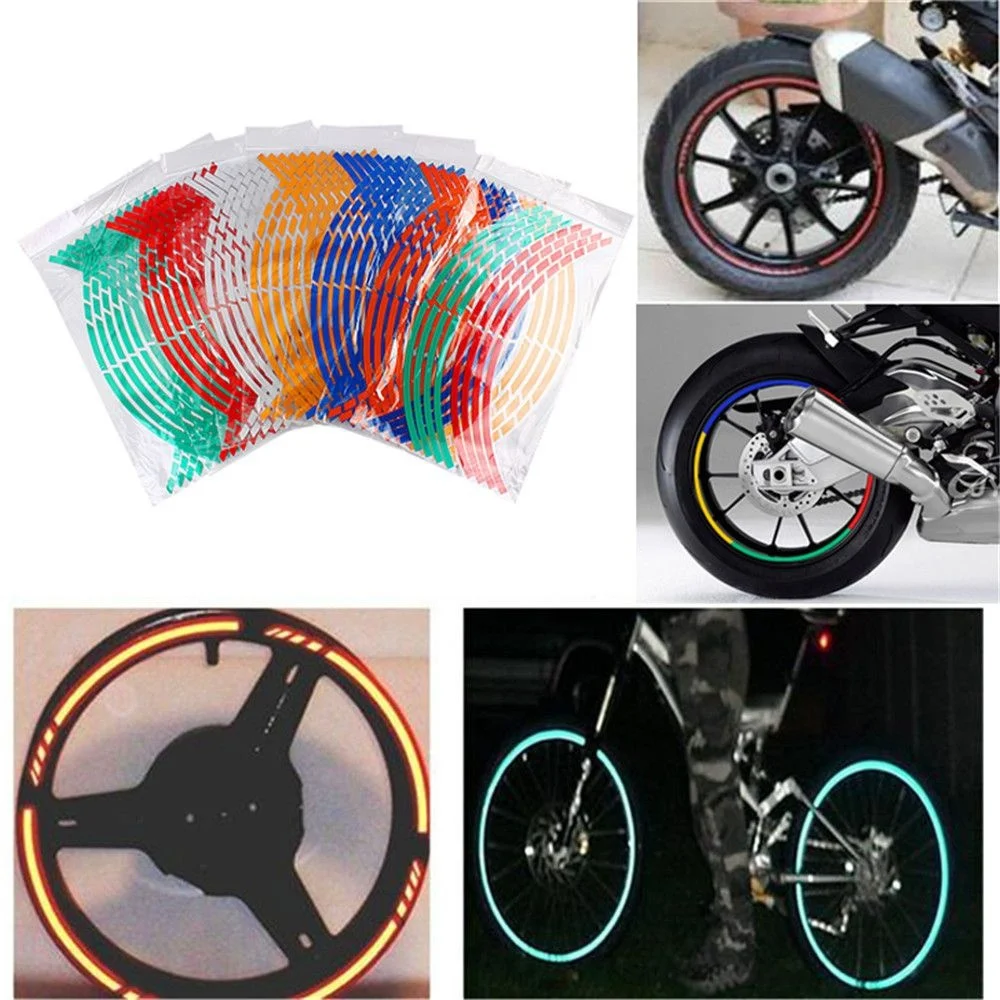 3PCS Attractive Motorcycle Car Rim Tape Decal Reflective Stripe Car