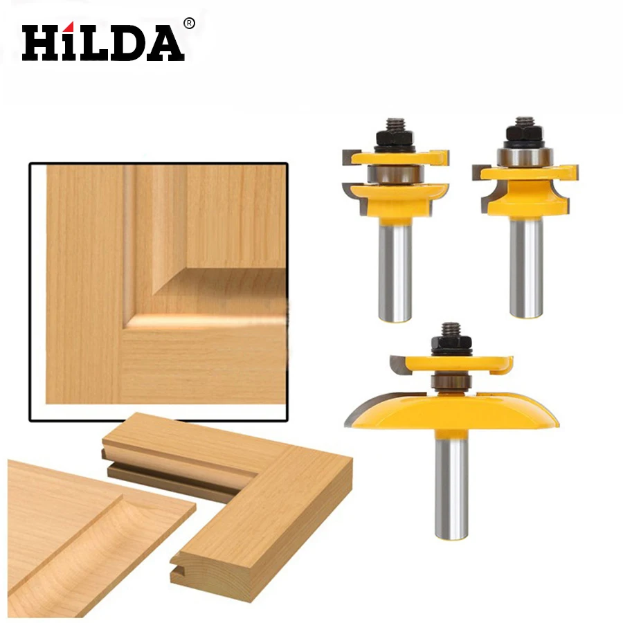 3Pcs 1/2'' Shank Rail & Stile Ogee Blade Cutter Panel 3Pcs 1/2'' Shank Rail & Stile Ogee Blade Cutter Panel