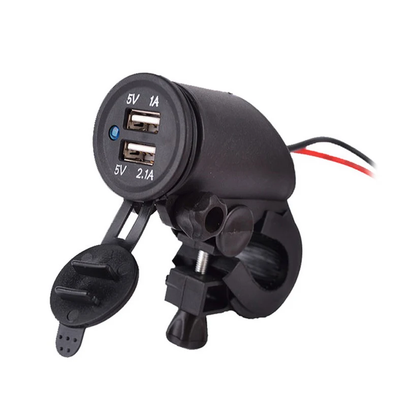 New 1224V Waterproof Motorcycle Dual USB Charger Cigarette Lighter