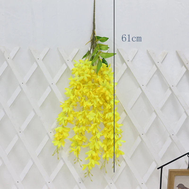 artificial lilac flower Vine silk flower fiore artificiale string Wedding flowers Party Decor Home Wall Hanging Decoration (1)