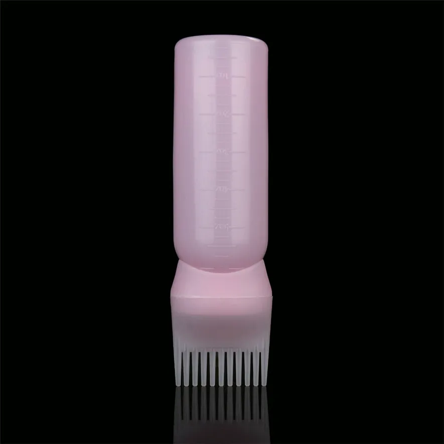 

new 2018 pink color Hot Hair Dye Bottle Applicator Brush Dispensing Salon Hair Coloring Dyeing #8