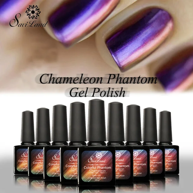Saviland New 1pcs Chameleon Mood Change Gel Nail Polish Saviland New 1pcs Chameleon Mood Change Gel Nail Polish Colorful Phantom Long Lasting