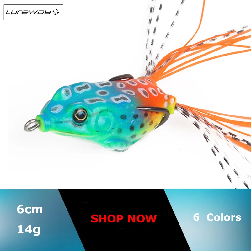 

1PC Soft Frog Fishing Lures Double Hooks 6cm 14g Top Water Ray Frog Artificial Lure Minnow Crank Soft Bait Fishing Tackle