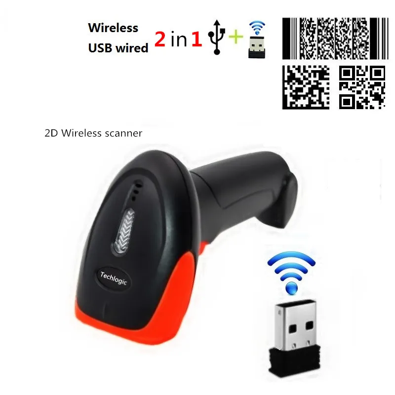 Сканер 2D Bluetooth беспроводной USB проводной сканер штрих-кода считыватель штрих-кода QR PDF417 Datametrix сканер кода супермаркет ридер