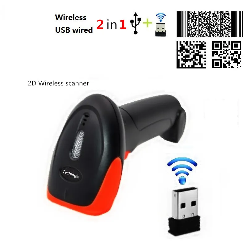 Scanner 2D Bluetooth Wireless USB Wired Barcode Scanner Bar Code Reader QR PDF417 Datametrix Code Supermarket Reader