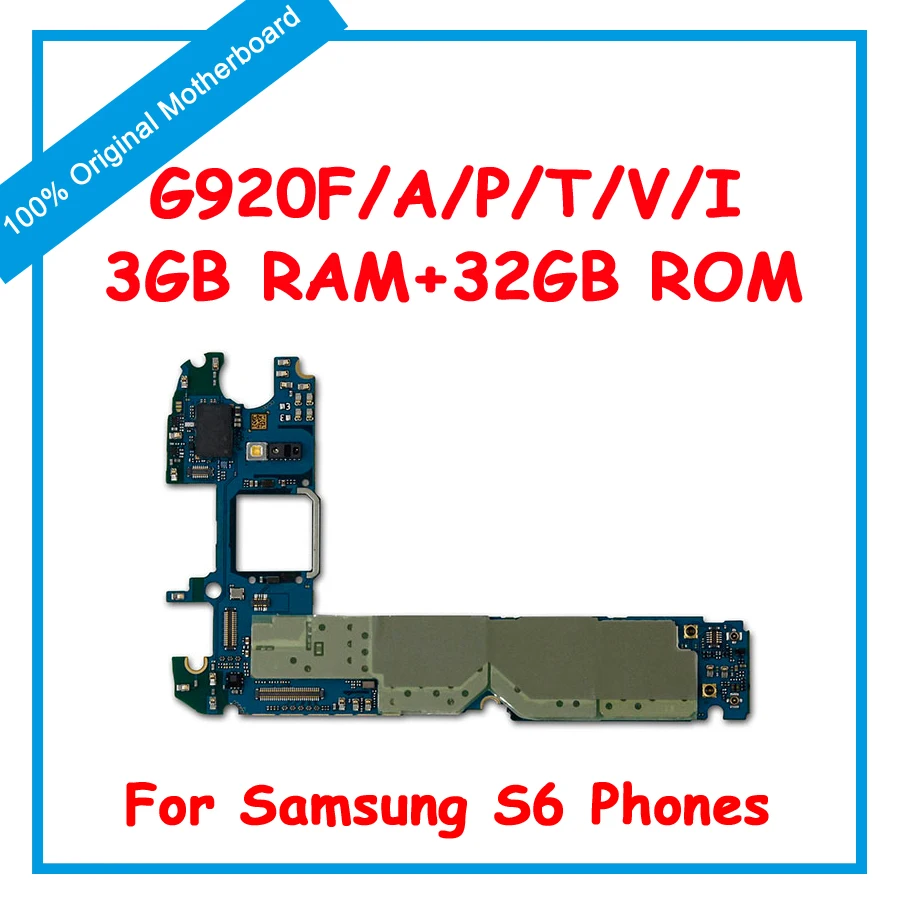 

For Samsung S6 G920F Motherboard 32/64GB Unlocked Motherboard With Chips IMEI Android OS Logic Board