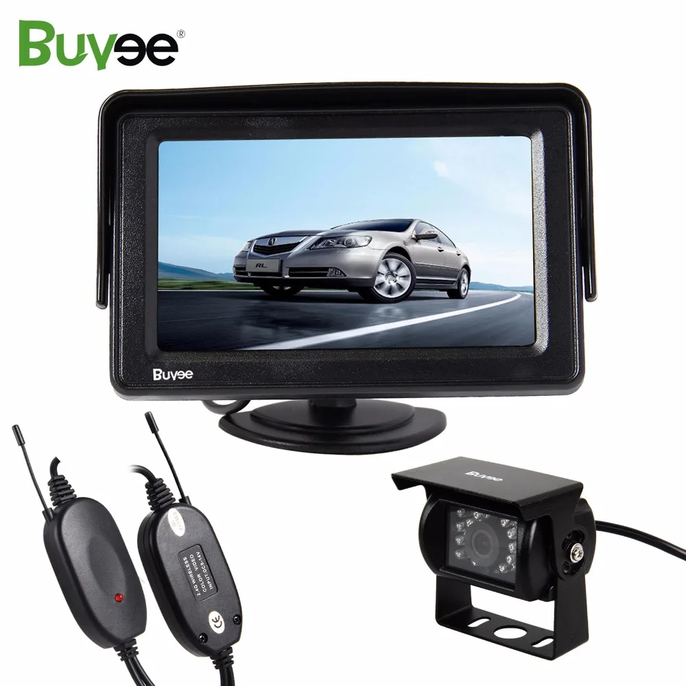 Goede Buyee Draadloze 18 IR LED Waterdichte Auto achteruitrijcamera reverse auto Camera met 4.3 inch TFT LCD parkeer Monitor voor Truck RV BUS