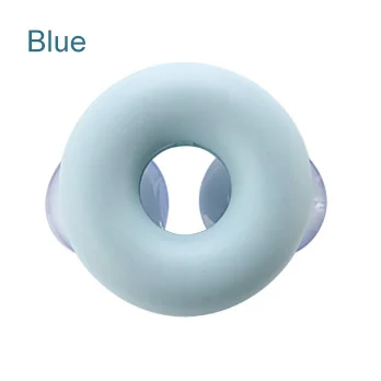 Дорожный держатель для зубных щеток, пластиковый органайзер для зубных щеток, Пончик, Детская подставка для зубных щеток, настенная стойка для хранения в ванной, 4 отверстия - Цвет: blue