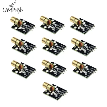 

10pcs/lot KY-008 3pin 650nm Red Laser Transmitter Dot Diode Copper Head Module for arduino DIY Kit KY008