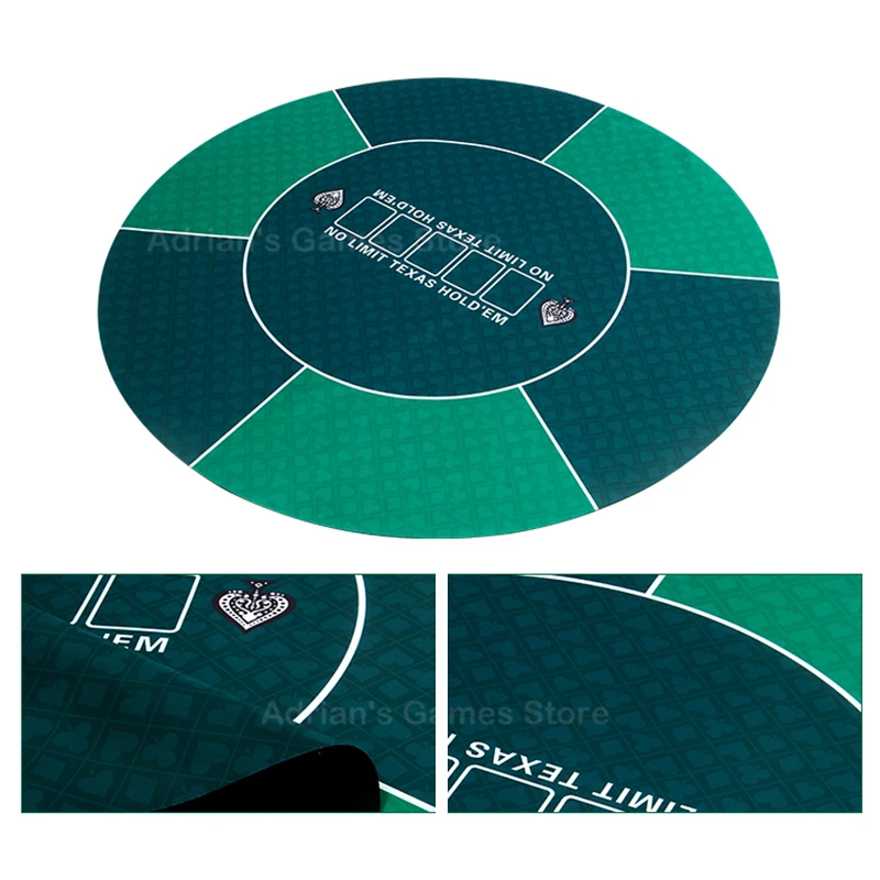 120cm Texas Hold'em Poker Table Cloth Rubber Poker Mat Round Table Mat 3mm Board Game Cloth Layouts