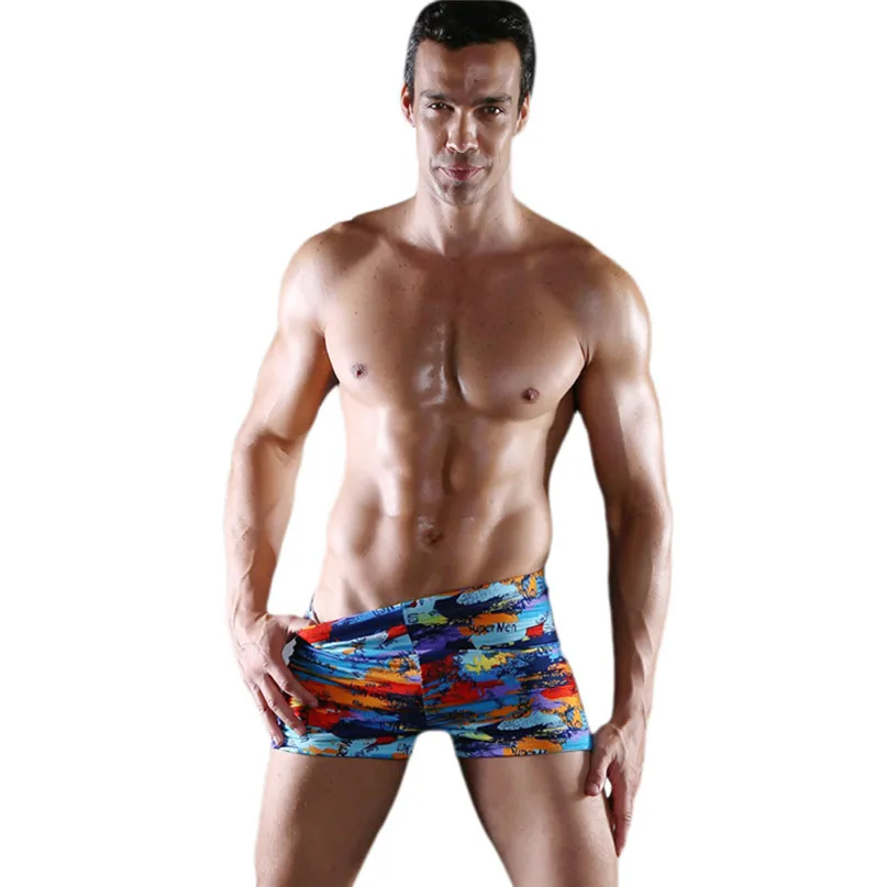 Underwear Mens Boxer Flat Swim Trunks Spring Swimming Trunks Men's Boxer Shorts Underwear Male Panties Sexy #J19 (1)