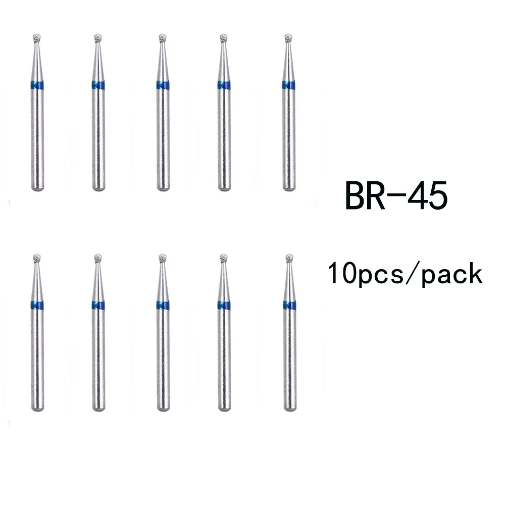 10 шт./упак. BR-31 зубные Алмазные Боры сверла стоматологический ручной манипулятор Диаметр 1,6 мм стоматологические инструменты BR-41 TR-13 FO-32 SF-41 - Цвет: BR-45
