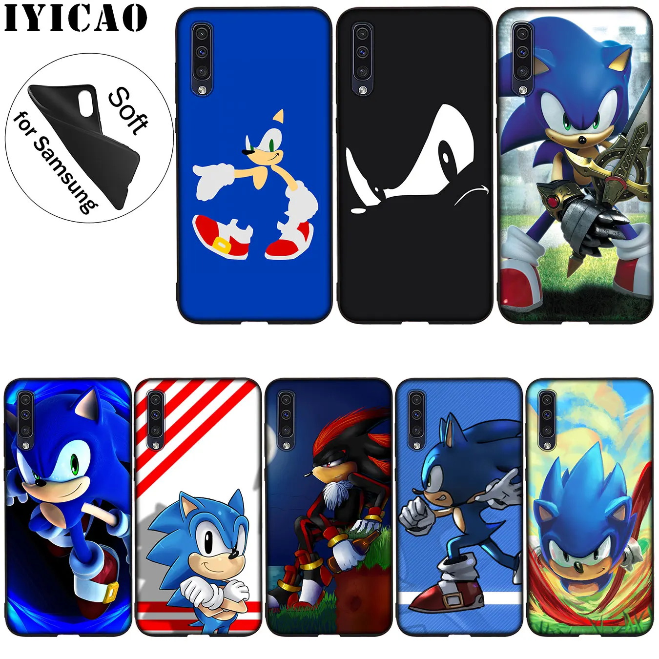 IYICAO Соник Ежик Мягкий силиконовый чехол для Samsung Galaxy A70 A60 A50 A40 A30 A20 A10 A50S A40S A30S A20E A10S