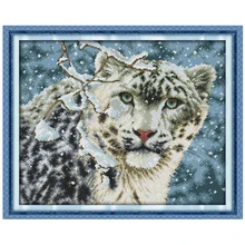 Снежный Леопард Счетный крест 11CT 14CT вышивка крестиком животные Набор для вышивки крестиком для домашнего декора рукоделие