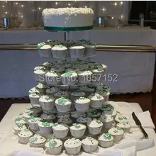 5 уровень акриловые круглый кекс стенд День рождения Дисплей свадебный торт стенд Шампанское башня вино башня