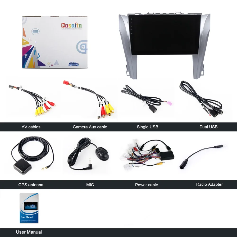 Best 10.2" IPS 2 din Android Car GPS Navi for Toyota Camry V55 2015 2016 Multimedia Autoradio Navigation head unit 4G 32G PX5 8-Core 5