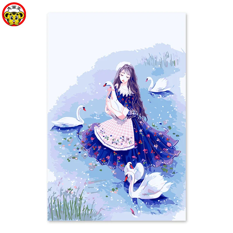 

painting by numbers art paint by number home decor painting girl hand coloring background wall decoration gako paintings