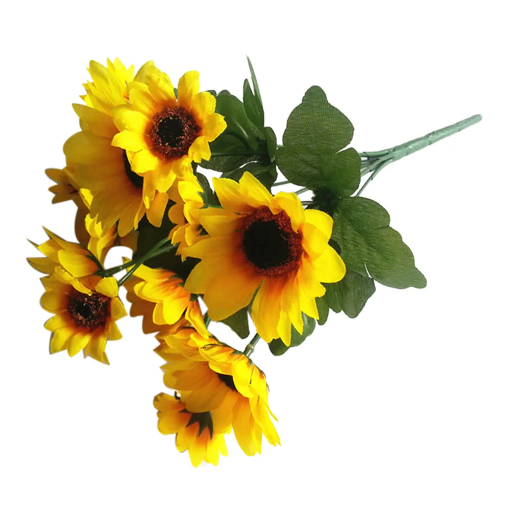 

Hot Sale 30cm Artificial Sunflower Silk Flowers Flower Floral Fake Wedding decoration(14 Heads)