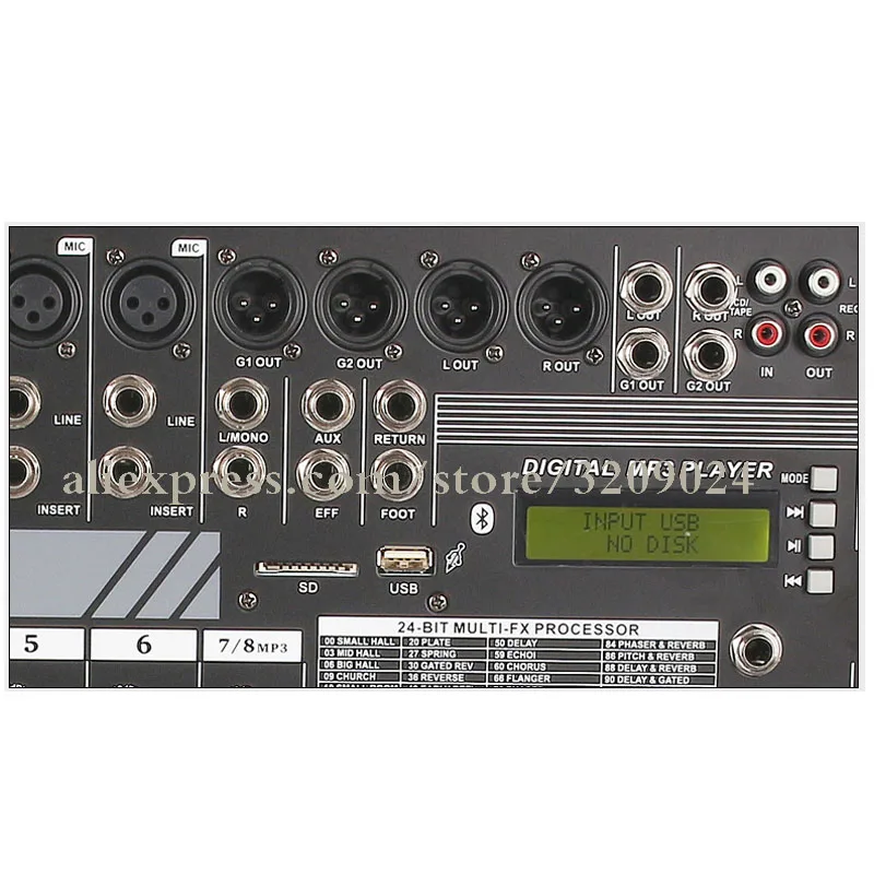 Pro Karaoke Audio Mixer Bluetooth 8 Channel
