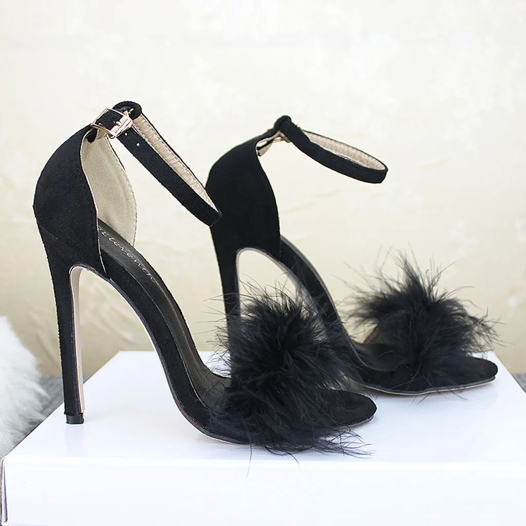 

2019 Spring Summer New Women's Ankle Strap High Heels Open Toe Sandals High Stiletto Pump Heel Sandals for Women