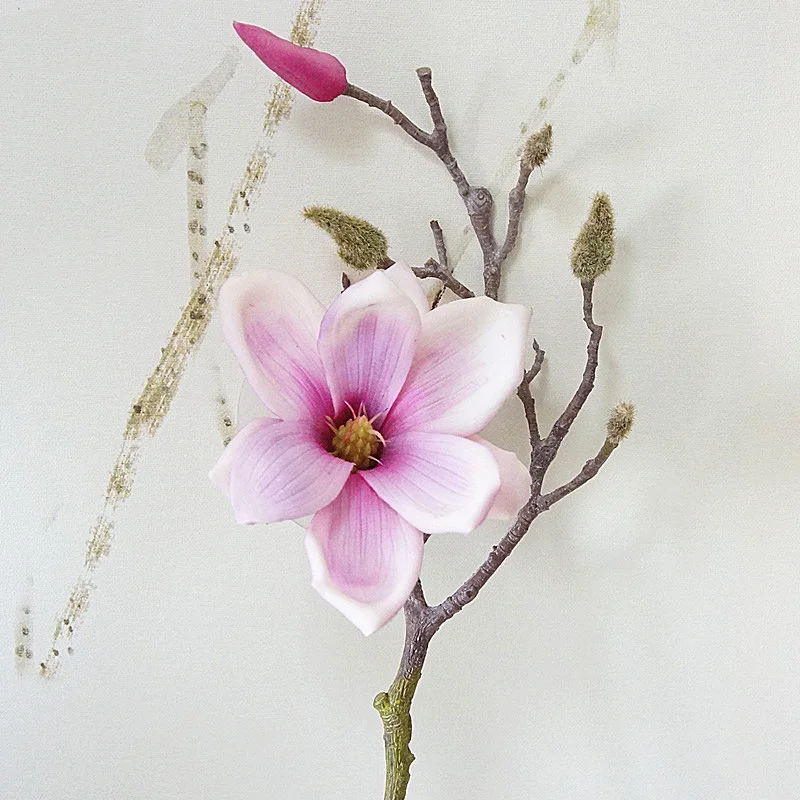 3D цвета, декоративный цветок магнолии, настоящее прикосновение, большая шелковая ветка орхидеи для свадьбы, украшение дома, подарок, 1 головка, искусственный цветочный