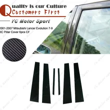 Автомобильные аксессуары из углеродного волокна чехол 6 шт. подходит для 2001-2007 Lancer Evolution 7-9 EVO 7 8 9 BC столб крышка