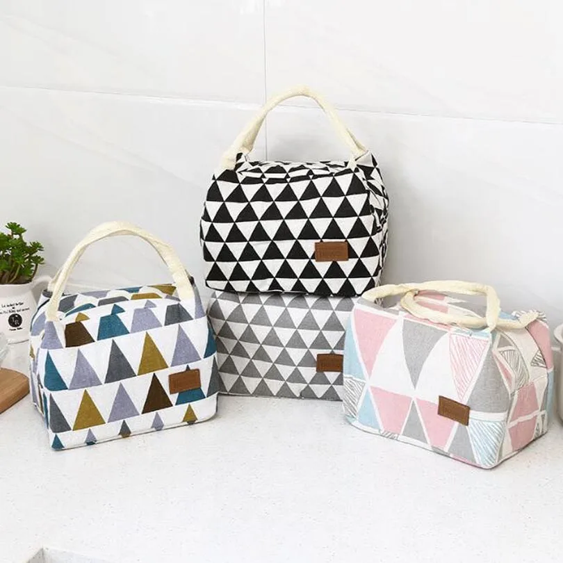 Color Simple Lunch font b Bag b font Waterproof Men Women Student Lunch Box Thermo font